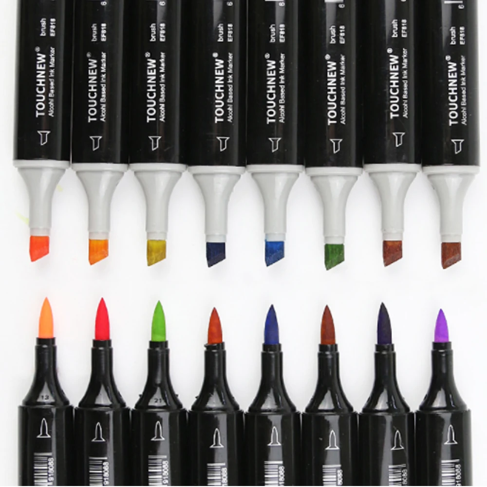 30 40 60 80 168 цветов Touchfnew маркеры кисти ручки для рисования Перманентный маркер эскиз двойной кончик кисти ручка на масляной основе