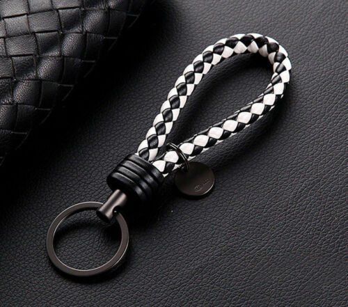 Retro Leather Rope Weave Braided Strap Keychain Keyring Car Key Chain Ring Key Fob Sling Jewelry Gift