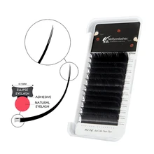 Neflyonlashes Silk Mink Flat Eyelash Extensions Individual False Ellipse Eyelashes Extension Fake Mink Korean Lash Bulk Lashes