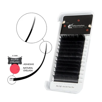 

Neflyonlashes Silk Mink Flat Eyelash Extensions Individual False Ellipse Eyelashes Extension Fake Mink Korean Lash Bulk Lashes