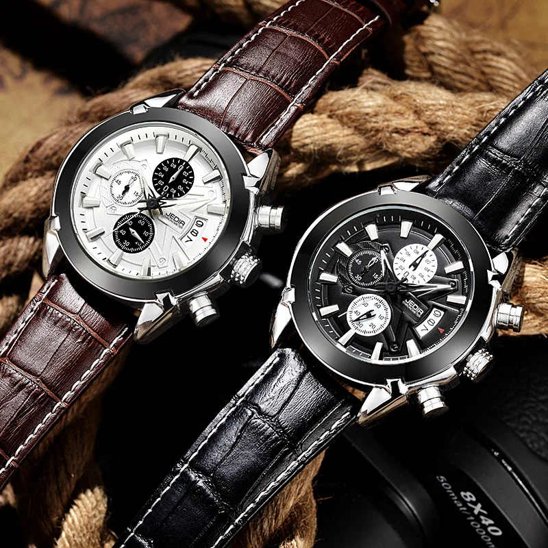 

Ji Deere jedir Leather Belt Waterproof Watch Women's Simple MEN'S Table Trend Korean-style Sports Quartz Watch 2020