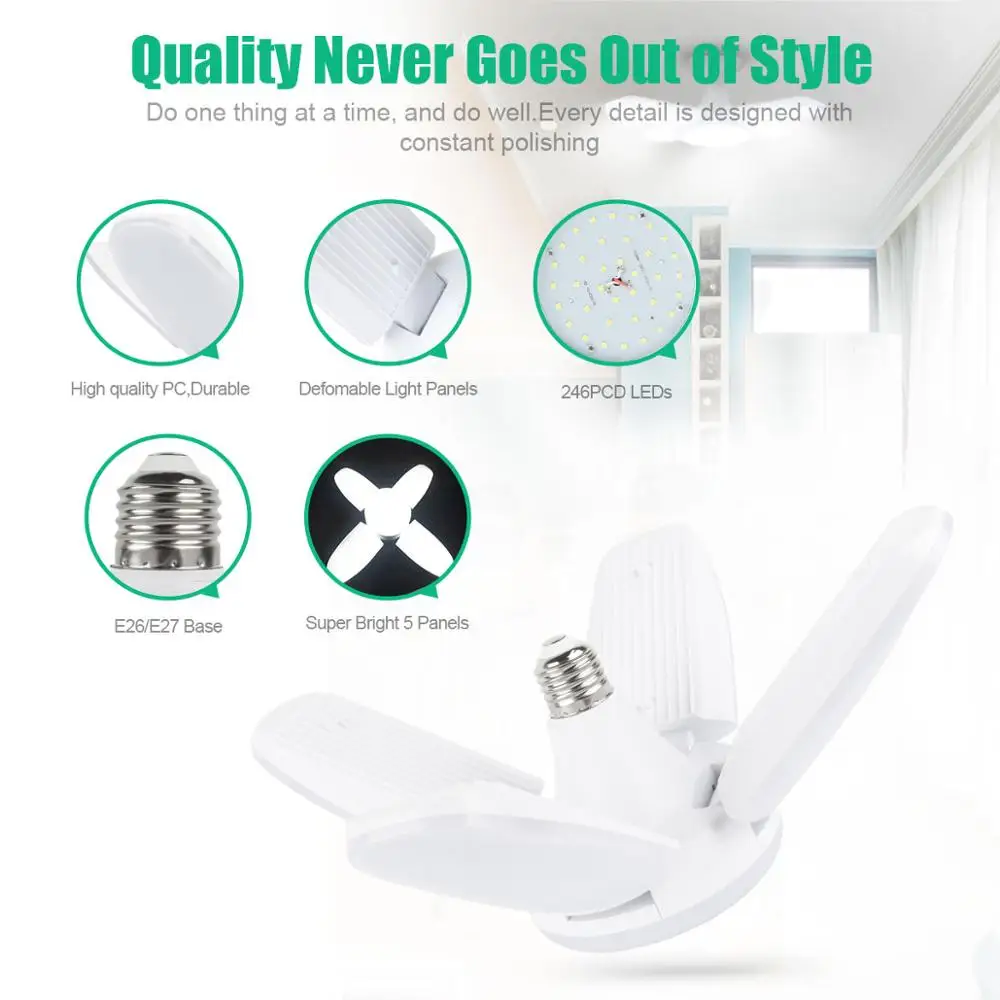 60W Fan Shape LED E27 Bulb Lamp LED Bulb Super luminance Angle Adjustable Ceiling Lamp Living Room  - 33001922955