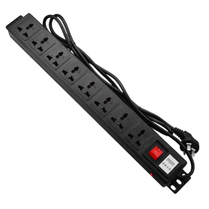 

1U PDU 8 Outlet Metal Power Strip Surge Protector 250V 10A 2500W for 19 inch