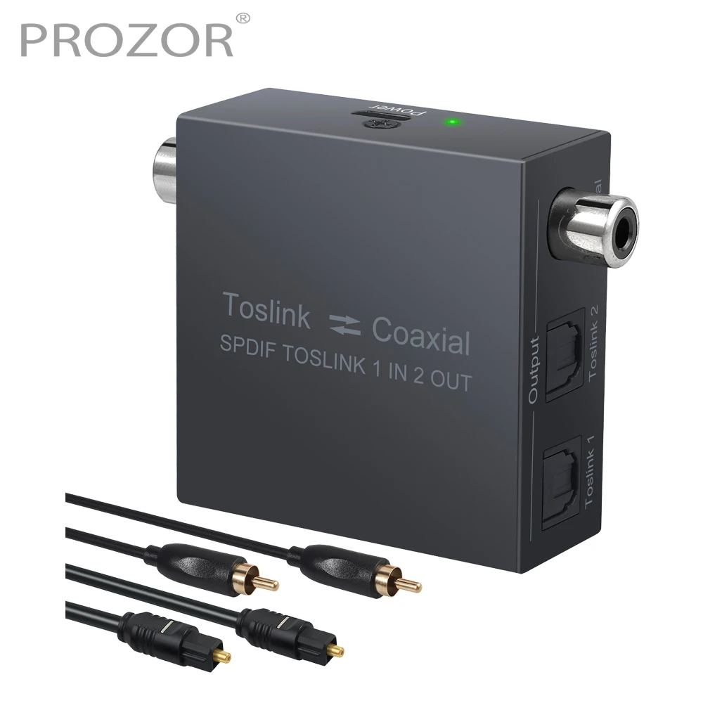 PROZOR коаксиальный Оптический и оптический коаксиальный переключатель цифровой аудио конвертер оптический SPDIF разделитель Toslink 1-2 для Саундбар