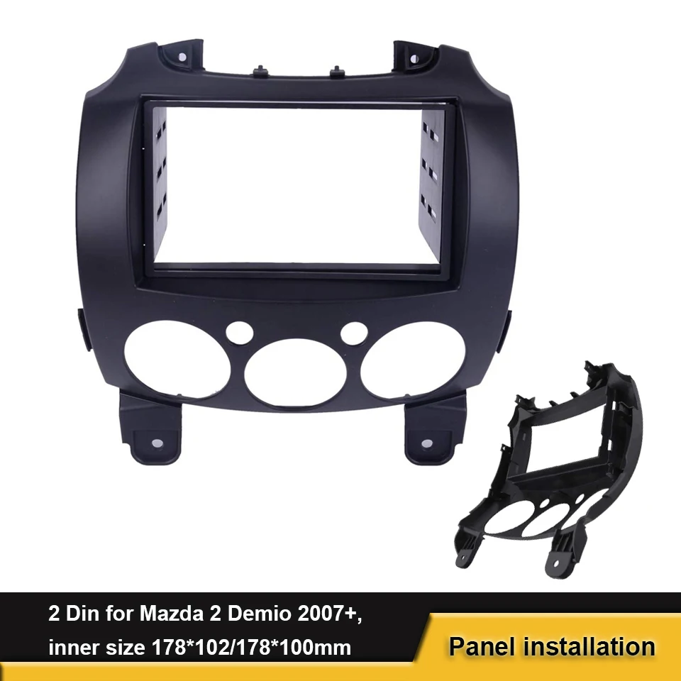 2 Din стерео панель фасции, пригодный для Mazda 2 Demio 2007+ Радио фасции, установка, установка, DVD отделка, комплект, лицевая рамка
