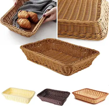 

Portable Storage Basket 3 Color 40*30*8cm Natural Space Saver Large Volume Kitchen Sundries Basket Storage Basket Pp Straw