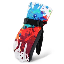 Противоскользящие износостойкие лыжные перчатки для горных лыж Снегоход водонепроницаемые ветрозащитные флисовые теплые зимние Мотоциклетные Перчатки