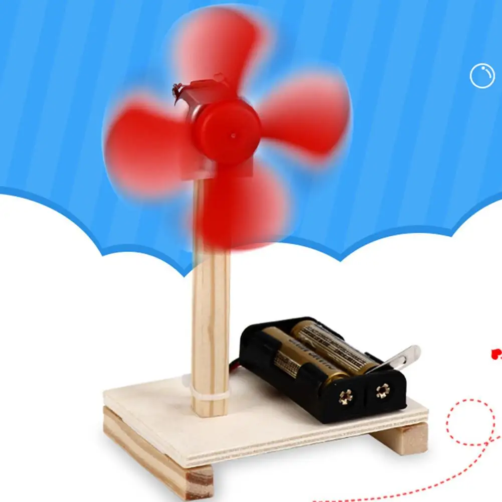 

Wooden DIY Assembled Electric Fan Model Kits Science Technology Experiment Education Kids Toy Gift Tecnologia Toys For Children