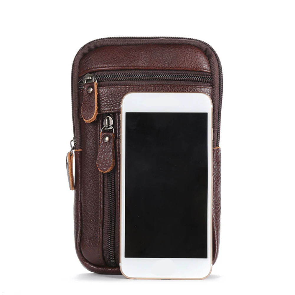 Men's Genuine Leather Waist Packs Phone Pouch Bags Waist Bag Male Small Chest Shoulder Belt Bag 2021 Designer Crossbody Bags 2