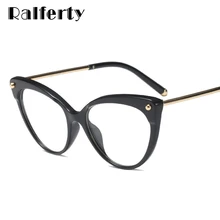 Ralferty кошачий глаз очки оправа Женские винтажные Рецептурные очки оправа для оптической близорукости Ретро черный кошачий глаз очки F93308