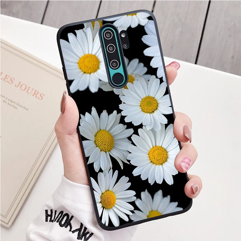 Hoa Cúc Silicone Ốp Lưng Điện Thoại Redmi Note 8 7 Pro S 8T Cho Redmi 9 7A Bao leather case for xiaomi