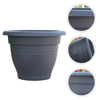 

3Pcs Flower Pots Round Decorative Multi-purpose Modern Style Useful Planter Flower Planter Resin Flower Pot