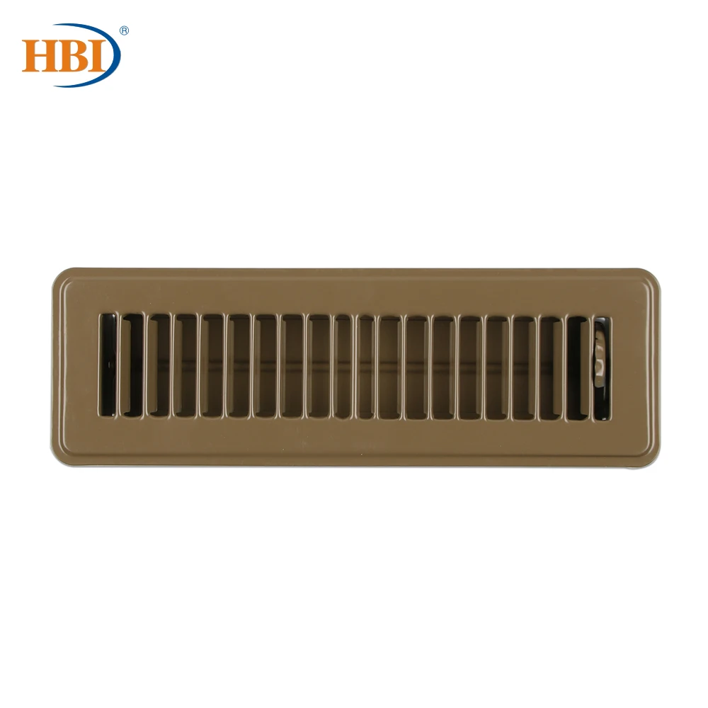 

HBI 2" X 10" Brown Floor Air Register Floor Diffuser No Holes for RV and Home Alloy Steel Air Vent Grille