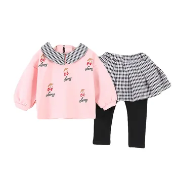 

Children Spring Autumn Baby Girl Cotton Clothes Cartoon T Shirt Pantskirt 2Pcs/sets Outfit Kid Fashion Toddler Casual Tracksuits