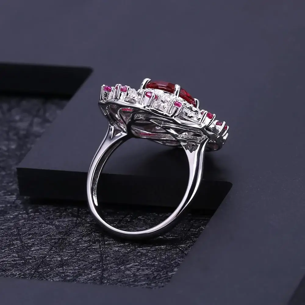 GEM'S балетное 925 пробы, серебряное кольцо, серьги, кулон, наборы, роскошный нано рубин, винтажный набор украшений для женщин, хорошее ювелирное изделие