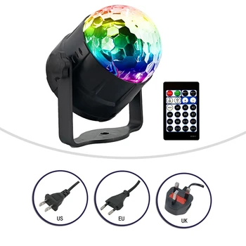 

Sound Activated Party Lights Led Disco Ball Projector 15 Color With Remote Controller Stage Bar Ktv Wedding Show Pub Light(Eu Pl