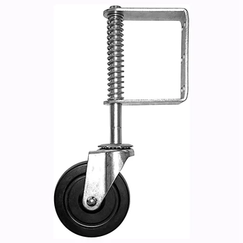 

Black Hard Rubber Spring-Loaded Gate Caster with Universal Mount, 5-Inch Wheel, 220-Lb Capacity