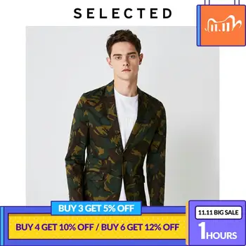 

SELECTED Men Cotton Camouflage Blazer Casual Jacquard Weave Jacket I|419308509