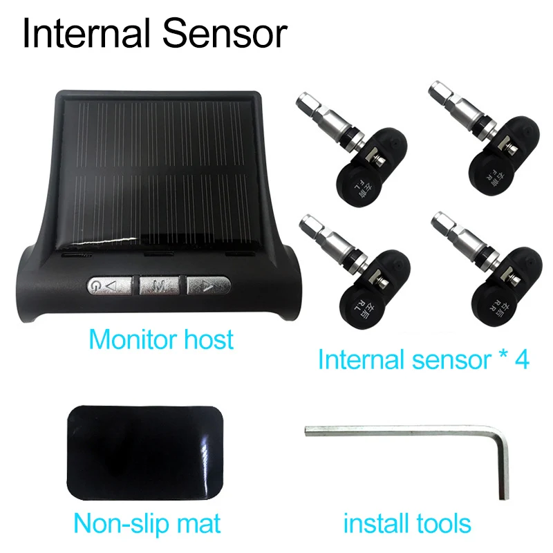 Система контроля давления в шинах ZaiXi система контроля давления в шинах на солнечных батареях 4 колеса внутренний внешний датчик шин оповещение о температуре - Цвет: External sensor