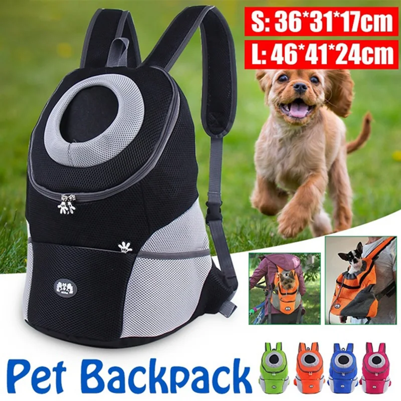 Pet transportador de mascotas, perros mochila bolsa portátil bolsa de viaje perro frente bolsa de malla de senderismo al aire libre cabeza doble hombro nueva, de deportes