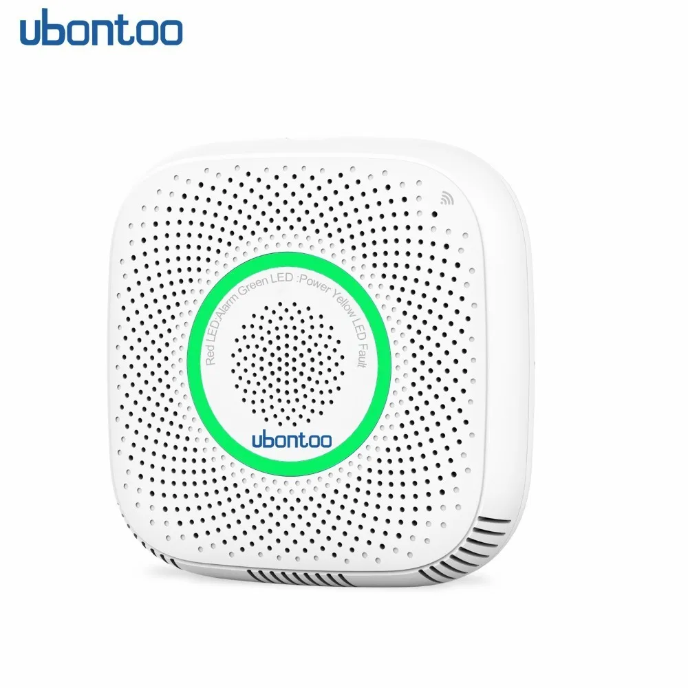 Белый UBONTOO WiFi датчик утечки газа LPG сигнализация детектор пожарной безопасности приложение контроль безопасности умный дом датчик утечки - Цвет: Белый