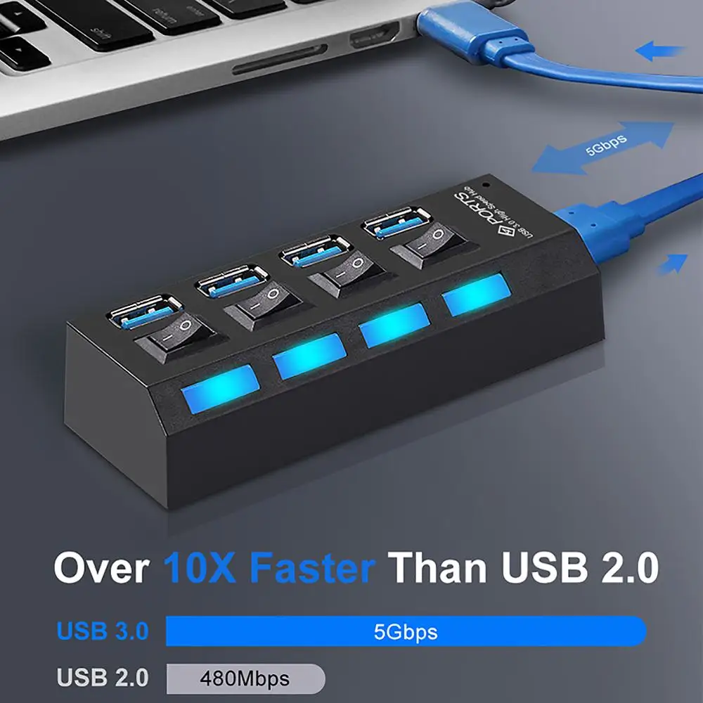 Usb концентратор 3 0 док станция USB разветвитель Мульти 2 USB3 4/7 Порты и разъёмы мульти