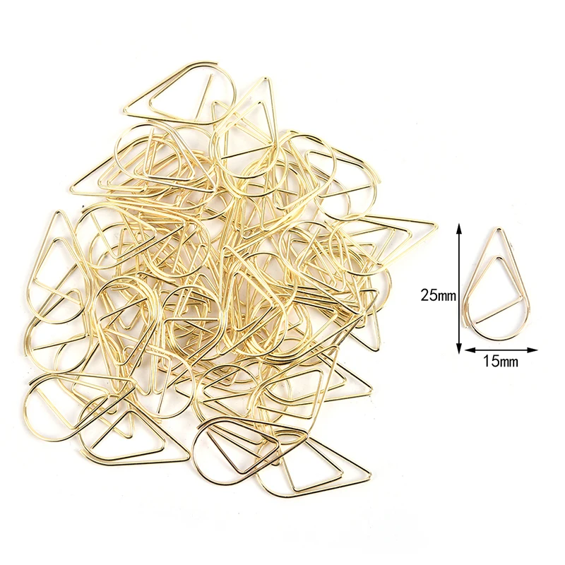 Mini Heart Gold Rose Gold Color Clip Bookmark Binder Clip Office Accessories Paper Clips Patchwork Clip 50pcs / bag