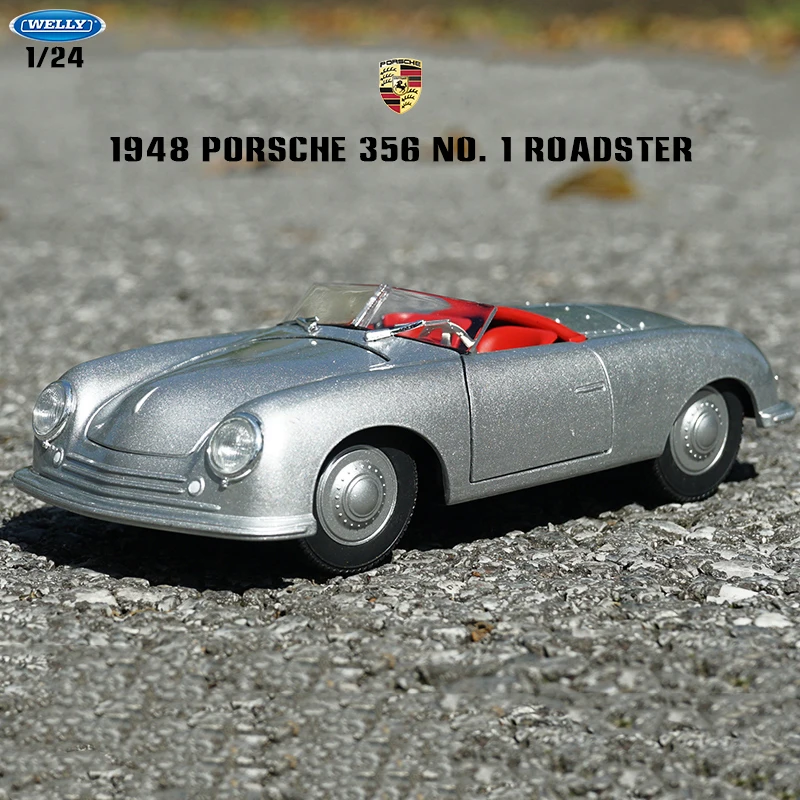 

Модель автомобиля Welly 1:24 1948 Porsche 356 No. 1 Roadster из сплава, коллекция украшений, Подарочная игрушка, литье под давлением