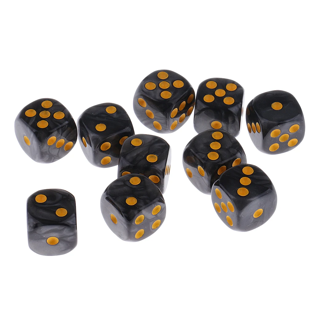 10 Pieces Plastic 6-sided Digital Dice D6 for Party Bar Table Game Accessory Gaming Dice Birthday Parties Board Game
