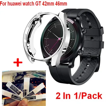 

2 In1 Protective Case For huawei Watch GT2 watch TPU Freme cover Screen Protectors Film For huawei watch GT2 42mm 46mm bracelet
