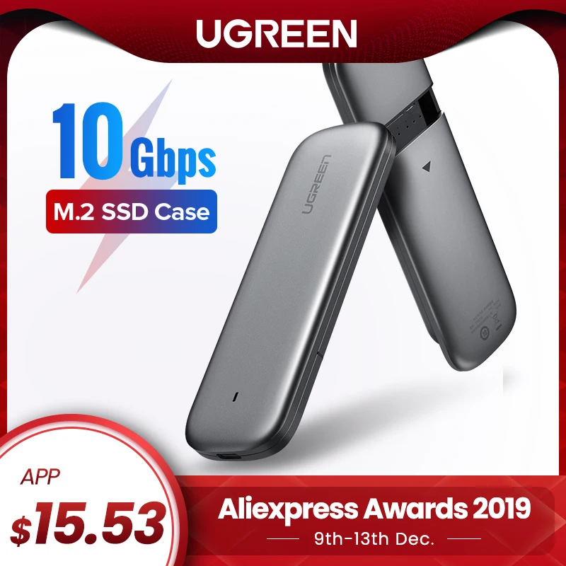 Ugreen M2 SSD Case NVME Enclosure M.2 to USB Type C 3.1 SSD Adapter for NVME PCIE NGFF SATA M/B Key SSD Disk Box M.2 SSD Case