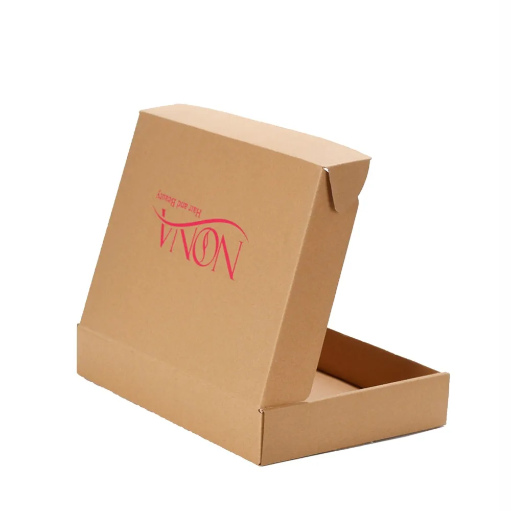 100pcs/lot Custom Packaging box Corrugated shipping box with logo Gift Clothing hair wigs mailer box