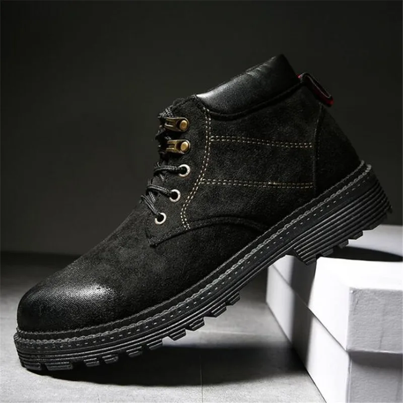New men's boots tooling retro casual England boots men's shoes autumn and winter high boots zapatos de hombre high top sneakers - Цвет: 02