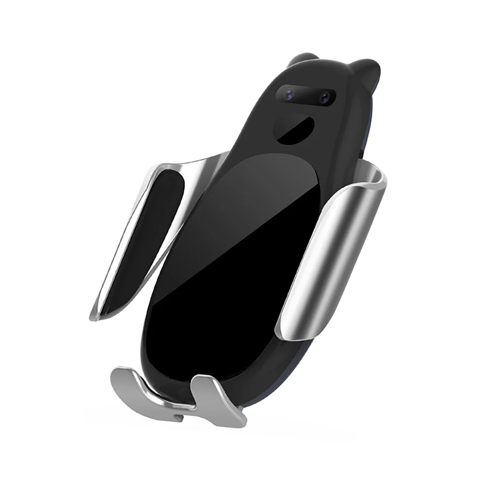 Беспроводное Автомобильное зарядное устройство Qi, автоматическое инфракрасное крепление на вентиляционное отверстие, автомобильный держатель для телефона 15 Вт, быстрое зарядное устройство для iphone X XS Max XR 8 - Цвет: Черный