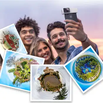 

3D Panoramic Lens For Iphone X, 360 Degree Phone Lens, Front/Rear 180 Degree Fisheye Lens Design, Make Your Iphone A 360° Panora