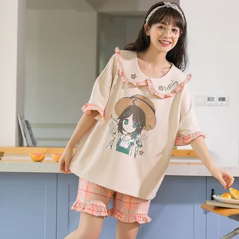 

2020 New Pajamas Leisure Short Sleeve Fashion Comfortable Cute Cartoon Printed Pajamas Women's Summer Pajamas
