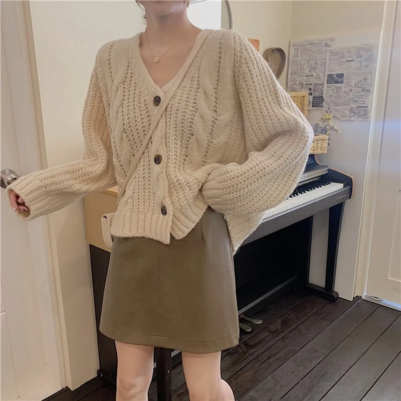 ^*Best Offers Women Cardigan Sweaters Short Sweater Coat Loose Twist Knit Cardigan Sweater Autumn Winter ^*Best Offers Women Cardigan Sweaters Short Sweater Coat Loose Twist Knit Cardigan Sweater Autumn Winter