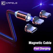 CAFELE светодиодный магнитный usb-кабель с магнитной вилкой USB type C Micro usb IOS разъем для iPhone Xs Xr X 8 7 6 Plus 5 SE huawei xiaomi samsung