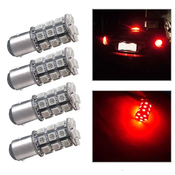 

Replacement Car Parts LED Lights Kit Pure Red DC 12V Brake Stop 4pcs Tri-Cell 27-SMD Bulbs