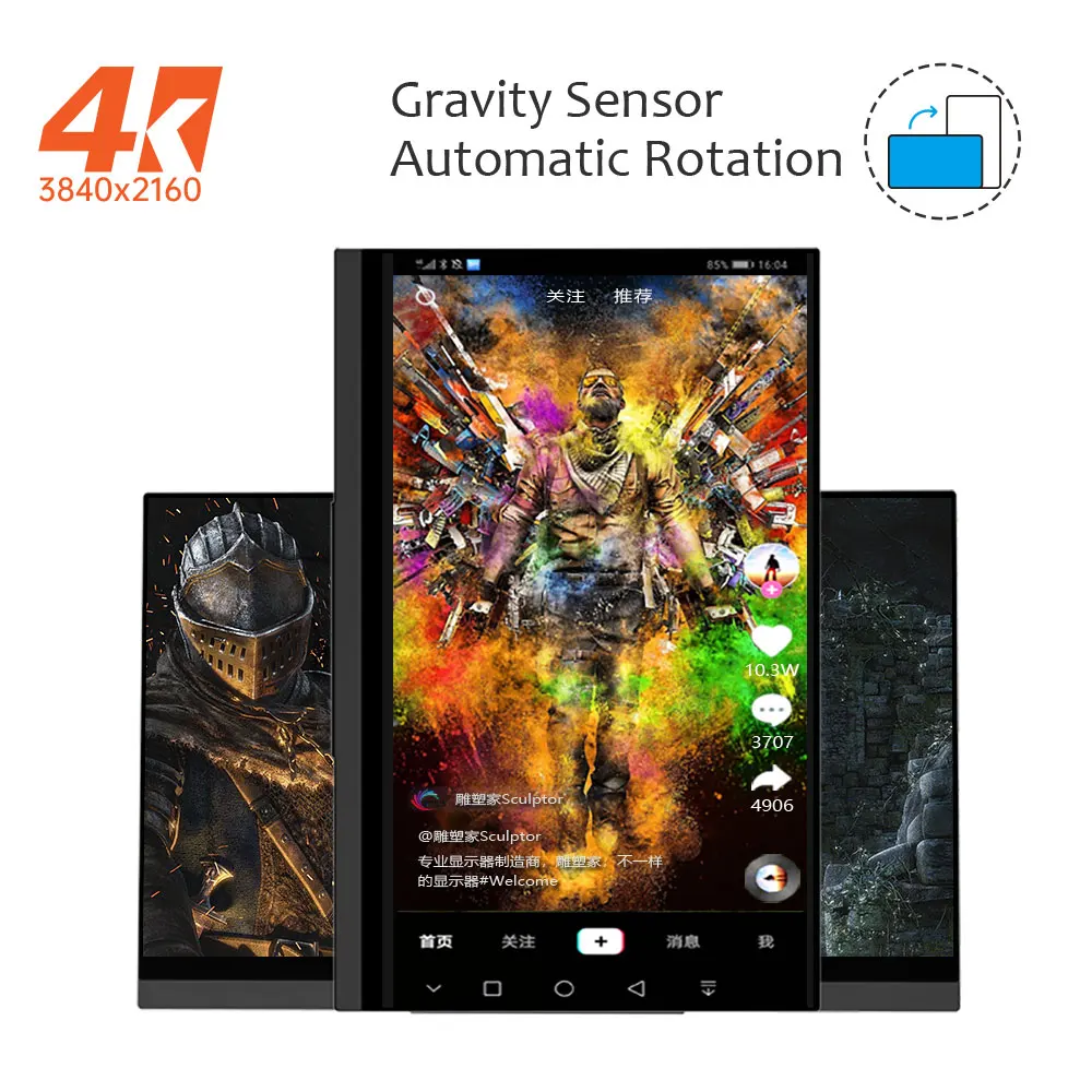 

2020 newest 4K Portable Monitor,15.6 inch 3840 x2160 ultra slim IPS LCD display with HDMI Type C for Computer Laptop PS4 Switch