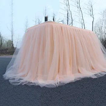 

Colorful Table Skirt Tutu Tulle Tablecloth for Wedding Festival Party Table Decoration Soft Home Textile Tablecloth Accessories