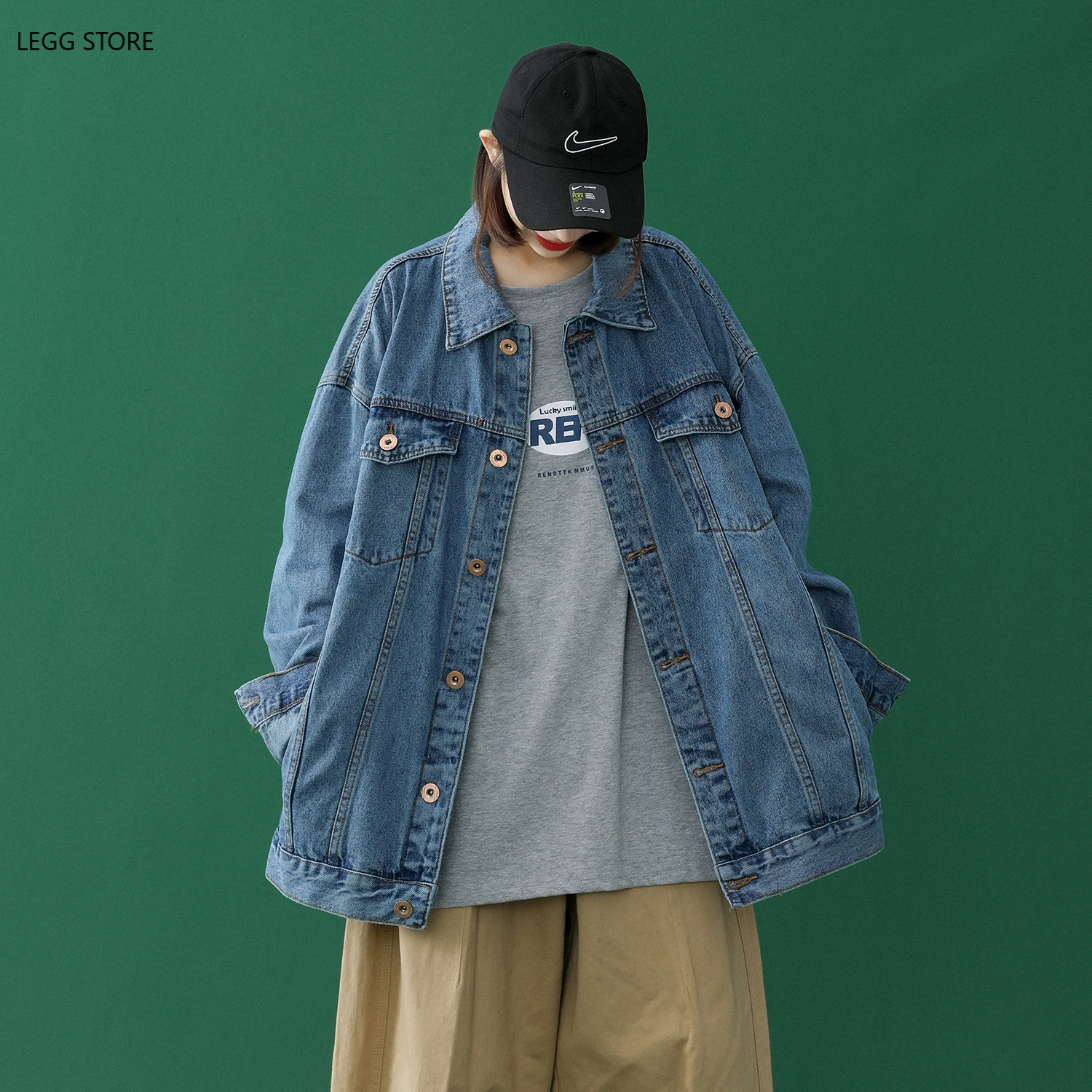 

2021 Oversize Jeans Jacket Women Pocket Loose Coats Female Turn-down Collar Blue Casual Denim Coat Women Plus Size 4XL 5XL