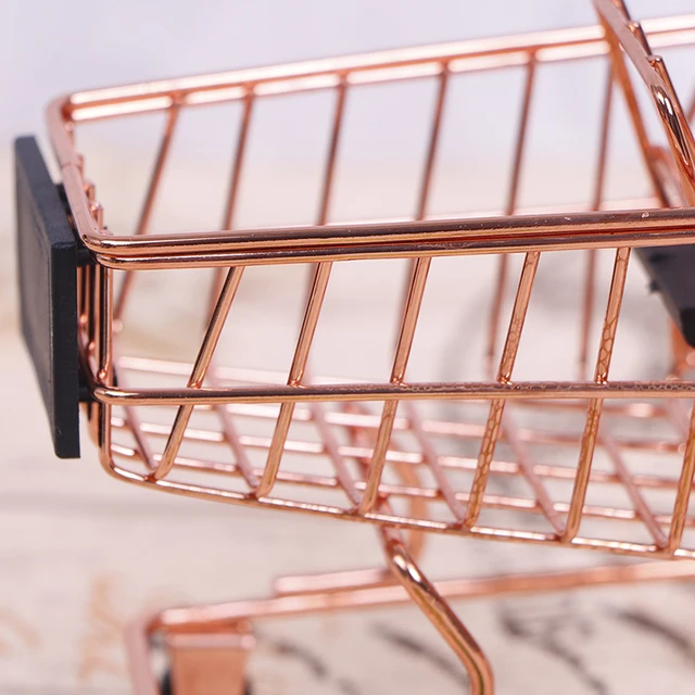 1Pcs Cute Mini 1/12 Miniature Dollhouse Supermarket Shopping Cart Trolley Play Doll Food Drink Accessories Toy 3