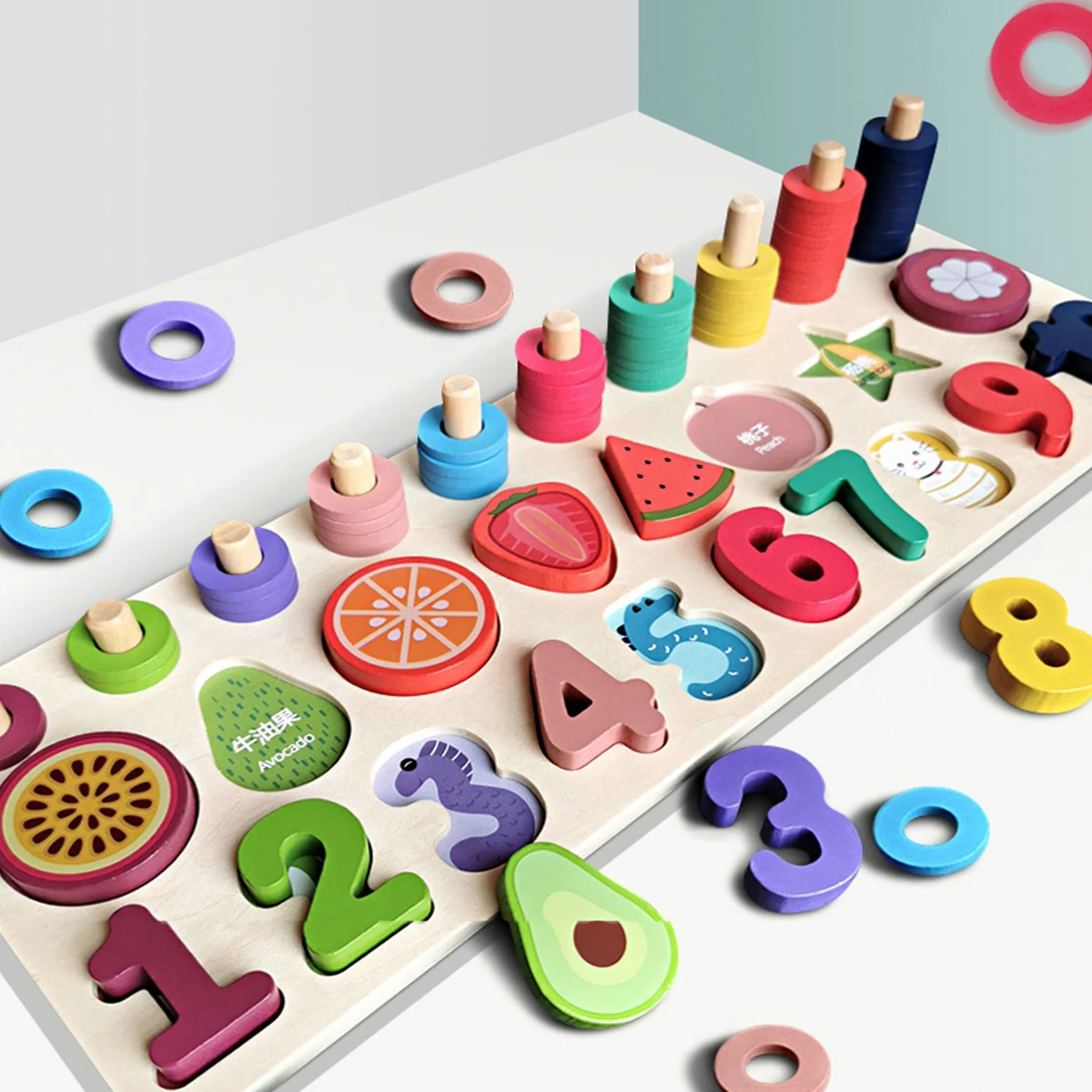 Dadaism Геометрическая головоломка, игрушка, строительство, деревянные игрушки, фрукты, Детские Nmuber раннего образования Игрушечная машина подарки для детей