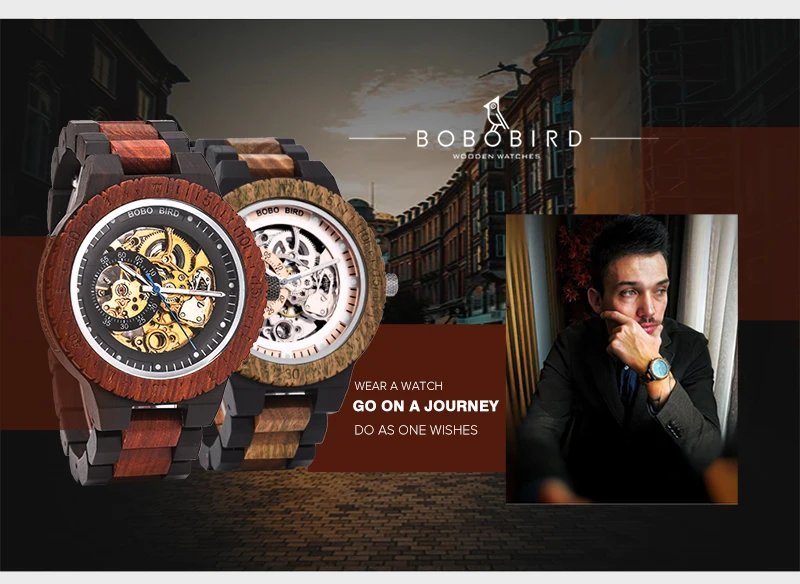 BOBO BIRD Роскошные брендовые механические часы деревянные Автоматические наручные часы мужские часы Relogio Masculino на заказ Рождественский подарок J-R05