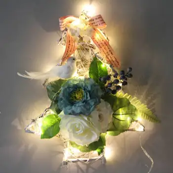 

Christmas Rattan Ring Ornaments Christmas Decorations Old Man Dolls Wreaths Window Display Props