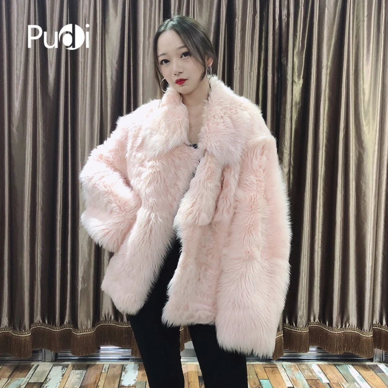 Pudi TX206202 женские зимние теплые реального тосканская овечья Меховая куртка, пальто Модные женские натуральная меховая шуба, верхняя одежда