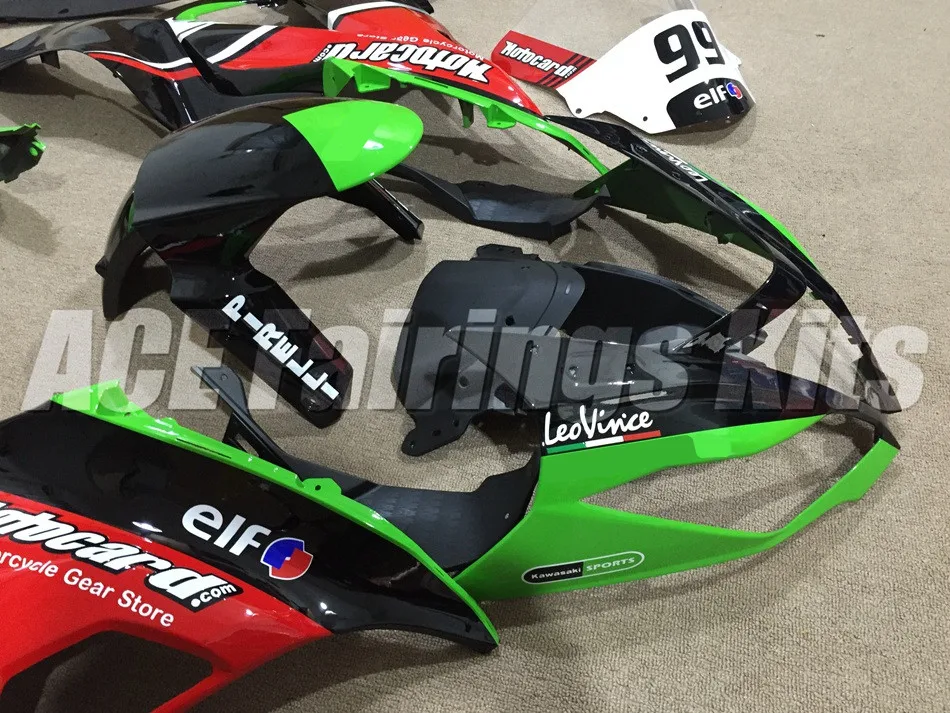 Набор для противоблокировочной тормозной системы подходит для Kawasaki ZX6R 2013 Мотоцикл Обтекатели ZX-6R ниндзя 636 599 кузов красного и зеленого цвета