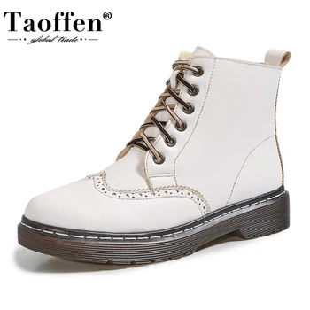 

TAOFFEN 2020 Women Ankle Boots Women Plush Fur Shoes Woman Ankle Boots Platform Shoes Winter Boots Women Footwear Size 33-43