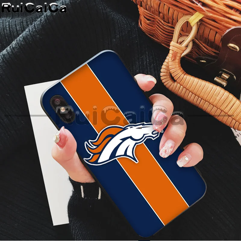 RuiCaiCa Denver Broncos Smart Cover черный мягкий чехол для iPhone X XS MAX 6 6S 7 7plus 8 8Plus 5 5S XR 11 11pro - Цвет: A10